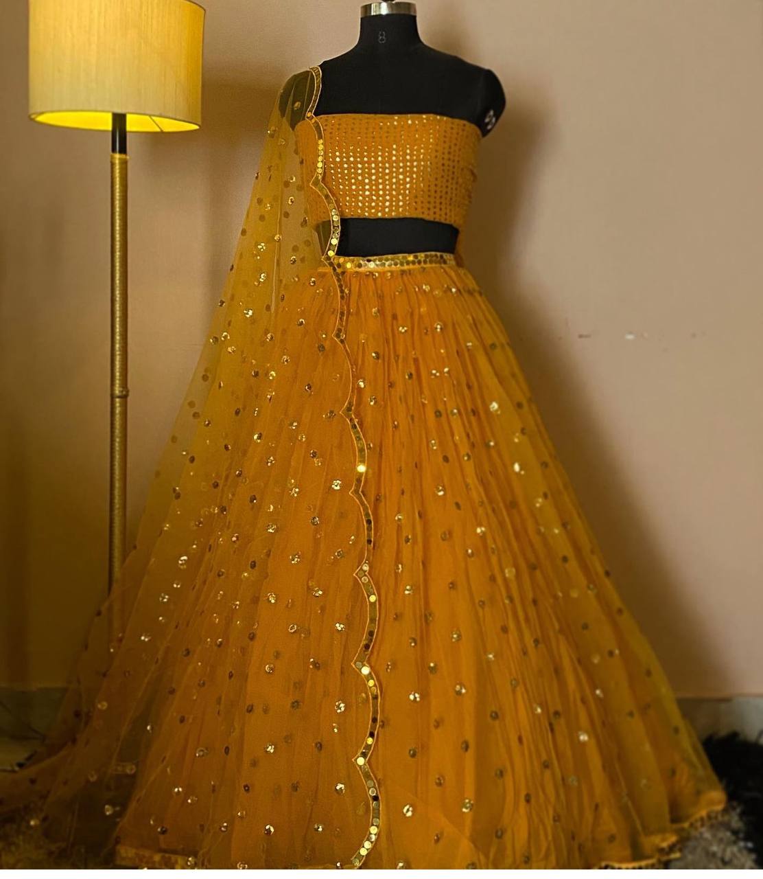 Mustard Yellow Radiant  Ruffle Lehenga Set – Festive Glow ClothsVilla