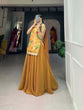 Load image into Gallery viewer, Mustard Yellow Viscose Jacquard Kurta Palazzo Set with Printed Dupatta ClothsVilla