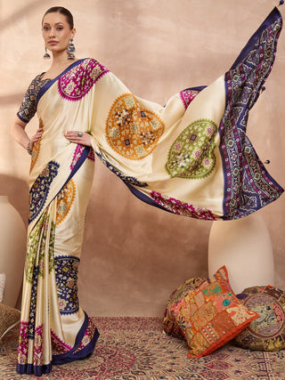 Navisha Lightweight Semi Modal Saree for Festive Occasions ClothsVilla