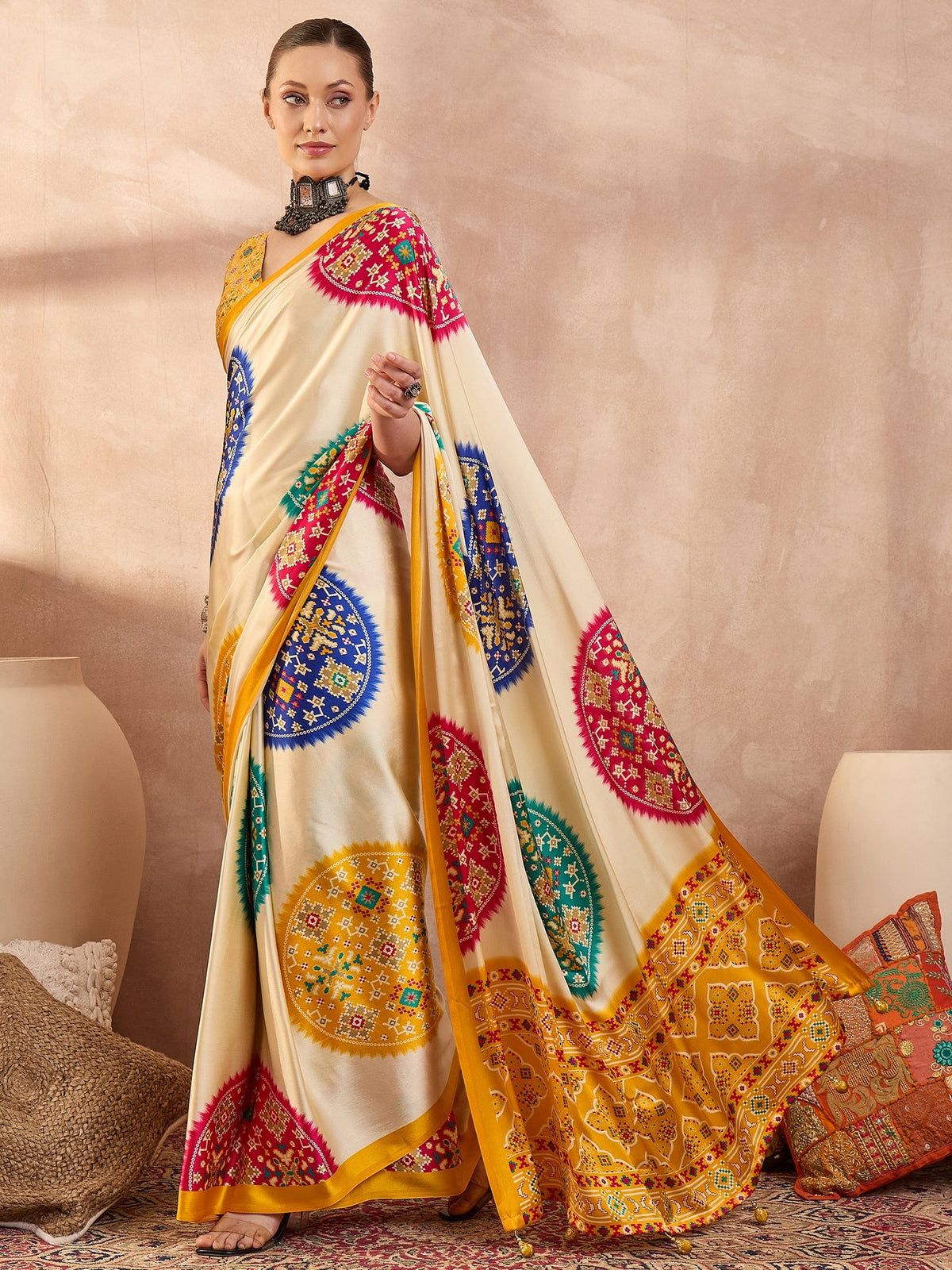 Navisha Lightweight Semi Modal Saree for Festive Occasions ClothsVilla