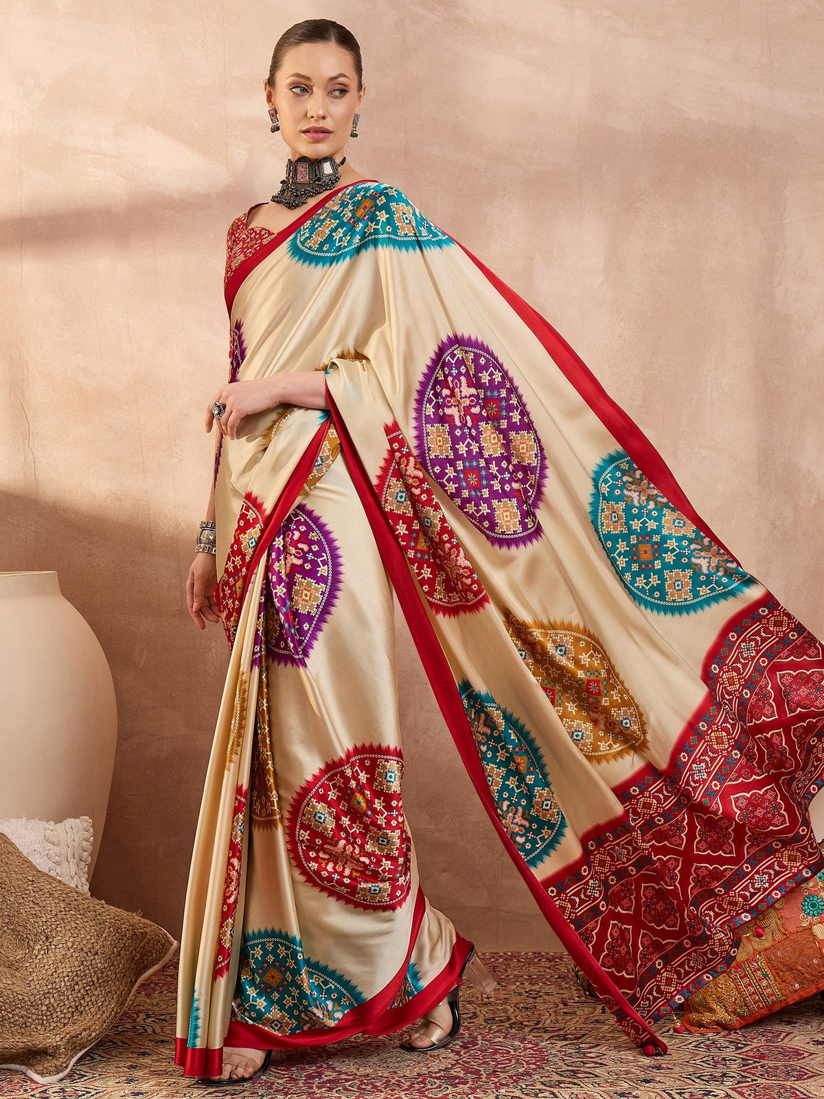 Navisha Lightweight Semi Modal Saree for Festive Occasions ClothsVilla