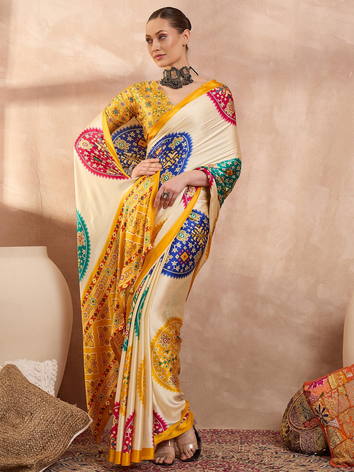 Navisha Lightweight Semi Modal Saree for Festive Occasions ClothsVilla