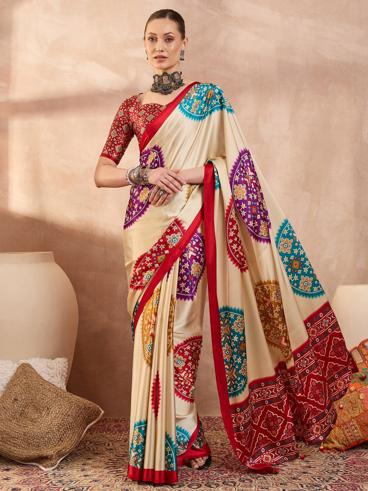 Navisha Lightweight Semi Modal Saree for Festive Occasions ClothsVilla