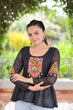 Load image into Gallery viewer, Navratri Special Georgette Schiffli Peplum Top with Kutchi Gamthi Patch Work ClothsVilla