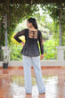 Load image into Gallery viewer, Navratri Special Georgette Schiffli Peplum Top with Kutchi Gamthi Patch Work ClothsVilla