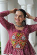 Load image into Gallery viewer, Navratri Special Kora Cotton Gota Patti Lehenga with Bandhani Kutchi Gamthi Work Blouse – Full Stitched Set ClothsVilla