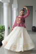 Load image into Gallery viewer, Navratri Special Kora Cotton Gota Patti Lehenga with Bandhani Kutchi Gamthi Work Blouse – Full Stitched Set ClothsVilla
