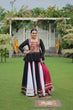 Load image into Gallery viewer, Navratri Special Multi-Color Lehenga with Black Peplum Top Kutchi Gamthi Work Full-Stitched Garba Outfit ClothsVilla