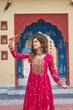 Load image into Gallery viewer, Pink Navratri Special Traditional Laheriya Print Kutchi Work Gown in Faux Georgette – 12 Meter Flair ClothsVilla