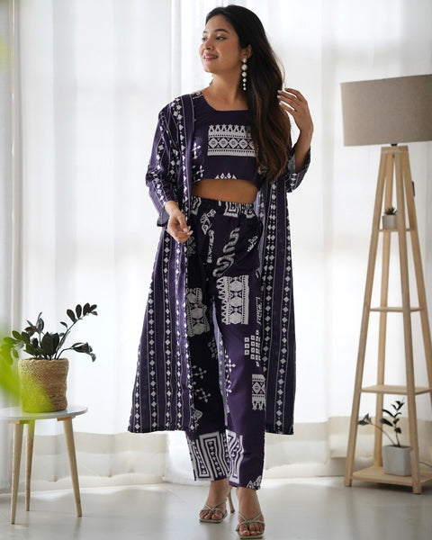 Navy Blue Co-Ord Set With Jacket Main image