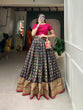 Load image into Gallery viewer, Navy Blue Color Ikkat Patola Co-ord Set Lehenga ClothsVilla