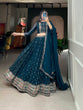 Load image into Gallery viewer, Navy Blue Color Sequins And Thread Embroidery Work Georgette Lehenga Choli Clothsvilla
