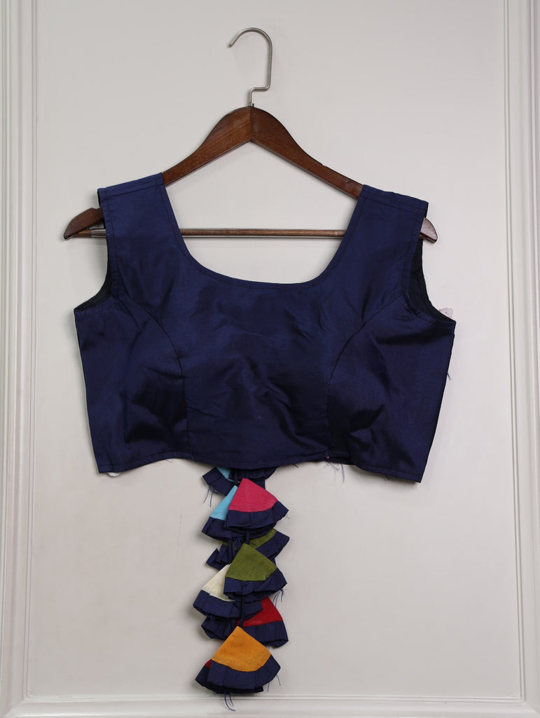 Navy Blue Effortless Elegance Banglori Blouse ClothsVilla