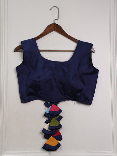 Navy Blue Effortless Elegance Banglori Blouse ClothsVilla