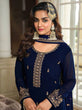 Load image into Gallery viewer, Navy Blue Eid Wear Designer Shalwar Kameez Palazzo Suits Heavy Embroidery Worked Pakistani Indian Wedding Wear Beautiful Salwar Kameez Dupatta Dresses