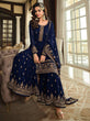 Load image into Gallery viewer, Navy Blue Eid Wear Designer Shalwar Kameez Palazzo Suits Heavy Embroidery Worked Pakistani Indian Wedding Wear Beautiful Salwar Kameez Dupatta Dresses