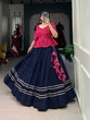 Load image into Gallery viewer, Navy Blue Elegant Cotton Co-ord Set – Bandhej &amp; Gota Patti Charm