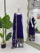 Load image into Gallery viewer, Navy Blue Elegant Faux Georgette Embroidered Gown with Dupatta ClothsVilla