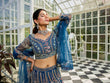 Load image into Gallery viewer, Navy Blue Elegant Multi-Color Sequin Embroidered Net Lehenga Choli Dupatta ClothsVilla