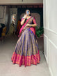 Load image into Gallery viewer, Navy Blue Exquisite Kanjivaram Silk Lehenga Choli with Zari Weaving ClothsVilla