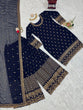Load image into Gallery viewer, Navy Blue Glamorous Faux Georgette Plazo Set with Dupatta Clothsvilla