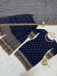 Load image into Gallery viewer, Navy Blue Glamorous Faux Georgette Plazo Set with Dupatta Clothsvilla