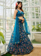 Load image into Gallery viewer, Navy Blue Gorgeous Net Lehenga Choli Set with Heavy Sequins and Thread Embroidery ClothsVilla