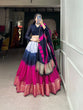 Load image into Gallery viewer, Navy Blue Handcrafted Shibori Print Lehenga Choli with Zari Border ClothsVilla