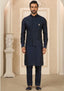 Navy Blue Kurta Pant Set With Jacket ClothsVilla