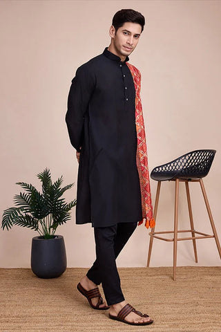 Navy Blue Men's Designer Kurta - Latest Festival Collection ClothsVilla