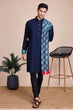 Load image into Gallery viewer, Navy Blue Men's Designer Kurta - Latest Festival Collection ClothsVilla