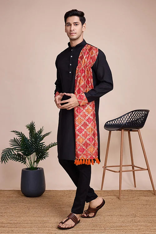 Navy Blue Men's Designer Kurta - Latest Festival Collection ClothsVilla