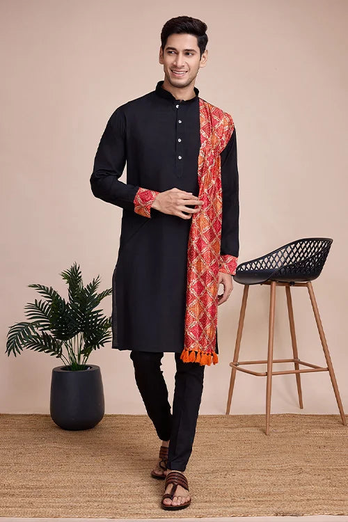 Navy Blue Men's Designer Kurta - Latest Festival Collection ClothsVilla