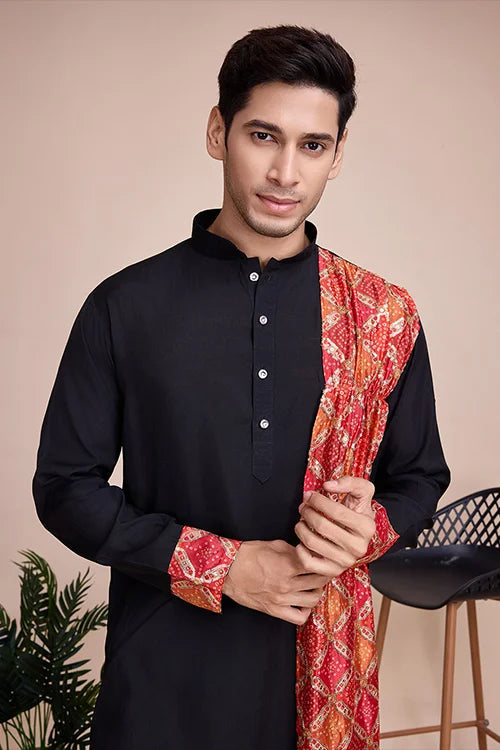 Navy Blue Men's Designer Kurta - Latest Festival Collection ClothsVilla