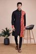 Load image into Gallery viewer, Navy Blue Men&#39;s Designer Kurta - Latest Festival Collection ClothsVilla