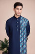 Load image into Gallery viewer, Navy Blue Men's Designer Kurta - Latest Festival Collection ClothsVilla