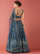 Load image into Gallery viewer, Navy Blue Net Sequinse Work Semi-Stitched Lehenga &amp; Unstitched Blouse, Dupatta Clothsvilla