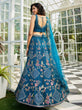 Load image into Gallery viewer, Navy Blue net with Coding &amp; Zarkan embroidery Semi-Stitched Lehenga choli &amp; Dupatta ClothsVilla