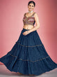 Load image into Gallery viewer, Navy Blue Pakistani Georgette Lehenga Choli For Indian Festivals &amp; Weddings - Sequence Embroidery Work, Thread Embroidery Work, Mirror Work Clothsvilla