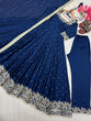 Load image into Gallery viewer, Navy Blue Party Wear Pur Vichitra Silk Anarkali Gown with Dupatta Set