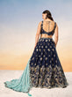 Load image into Gallery viewer, Navy Blue Pure Georgette with heavy Sequins embroidery Semi-Stitched Lehenga choli &amp; Dupatta ClothsVilla.com
