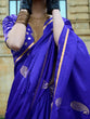 Load image into Gallery viewer, Navy Blue Regal Banarasi Satin Silk Saree – Timeless Elegance ClothsVilla