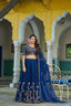 Navy Blue Silk Lehenga Choli ClothsVilla