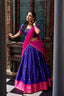 Navy Blue South Style Cotton Lehenga Set ClothsVilla