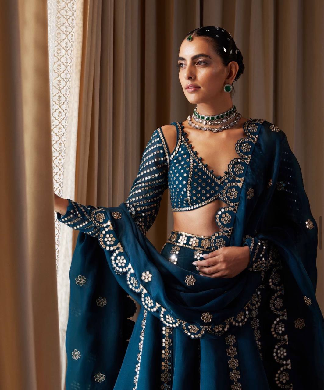 Blue Stunning Malai Silk Lehenga Set with Sequins & Zari Work — The Perfect Fit in a Mesmerizing Hue ClothsVilla