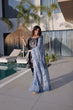 Load image into Gallery viewer, Navy Blue Velvet Zari Embroidered Top Pant Set with Sequins Dupatta ClothsVilla