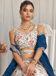 Load image into Gallery viewer, Navy Blue White Georgette Moti, Sequins embroidery Semi-Stitched Bridel Lehenga choli &amp; Dupatta Clothsvilla