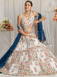 Load image into Gallery viewer, Navy Blue White Georgette Moti, Sequins embroidery Semi-Stitched Bridel Lehenga choli &amp; Dupatta Clothsvilla