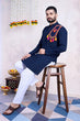 Load image into Gallery viewer, Navy Color Real Mirror Work Navratri Special Mens Kurta Collection Clothsvilla
