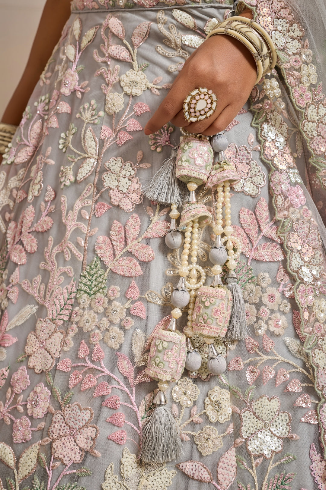 Net Sequins Embroidered Semi-Stitched Lehenga & Unstitched Blouse With Dupatta Clothsvilla